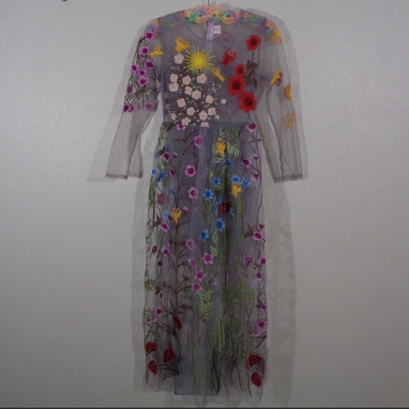 Embroidered net maxi - Picture 1 of 4